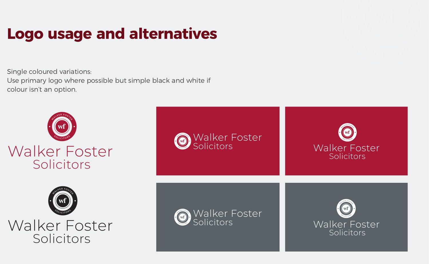 Approved single-colour alternatives.