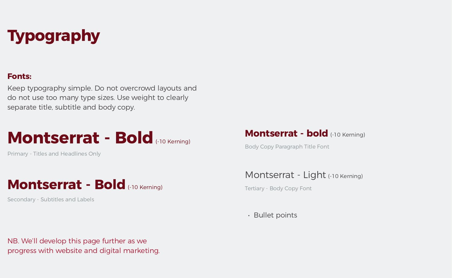 The type system as set out in the Brand Book.